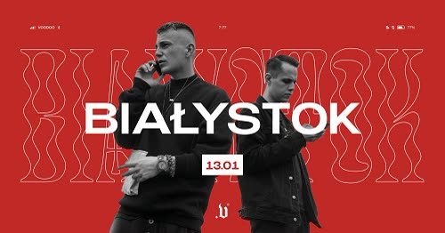 Plakat koncertu Opał x Gibbs w Białymstoku